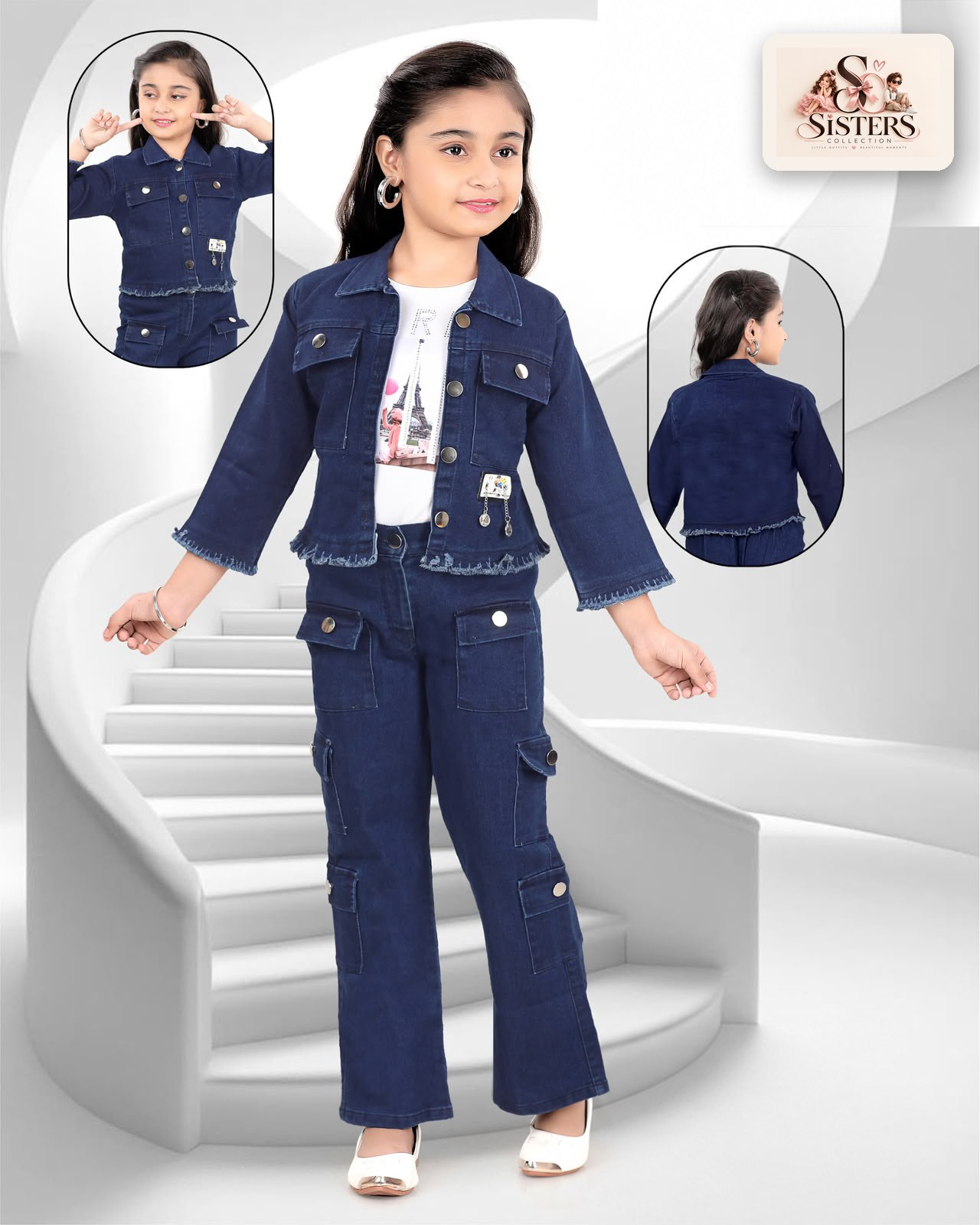 Charmed Denim Cargo Set