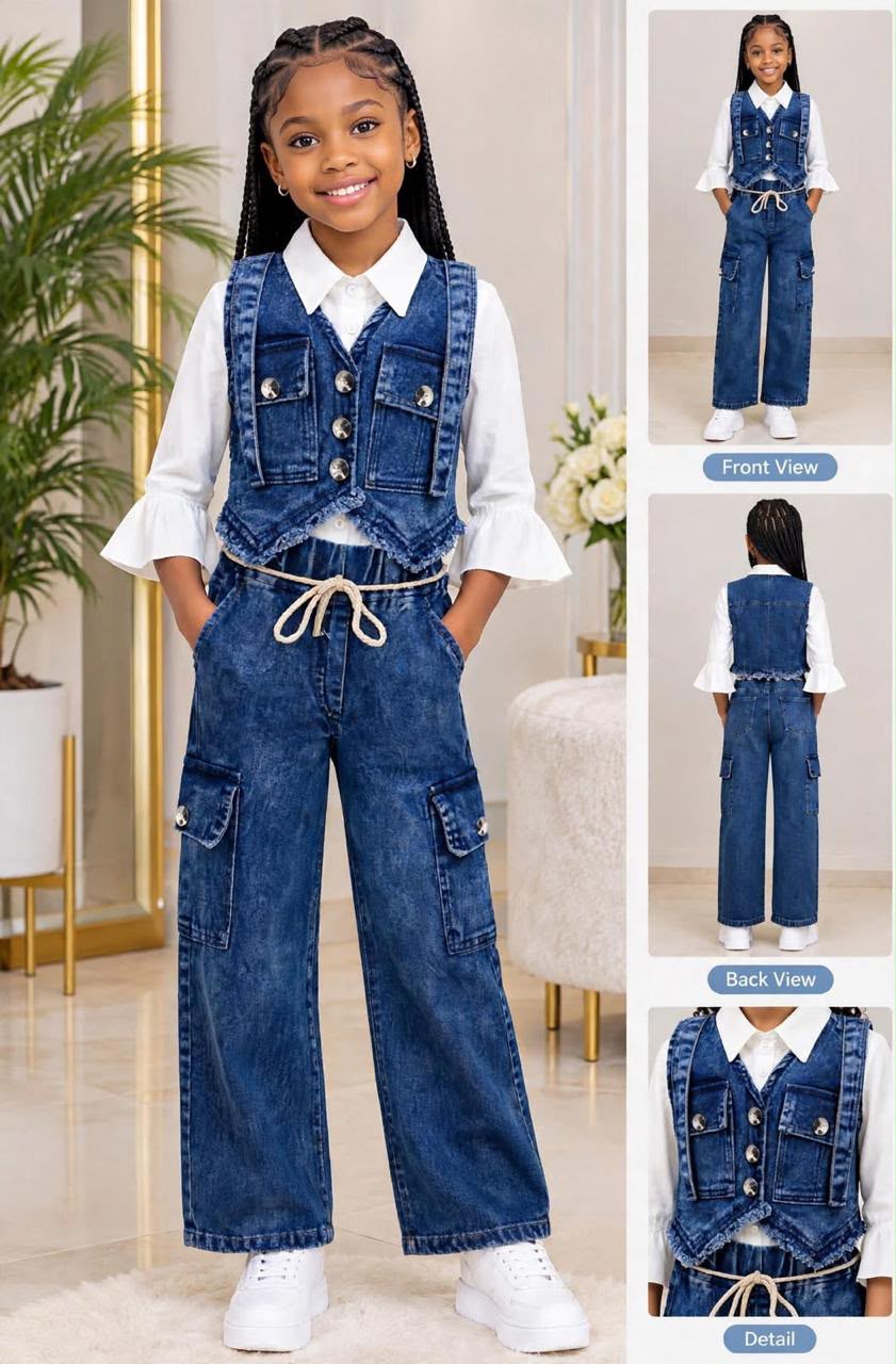 Stonewash Denim Two-Piece