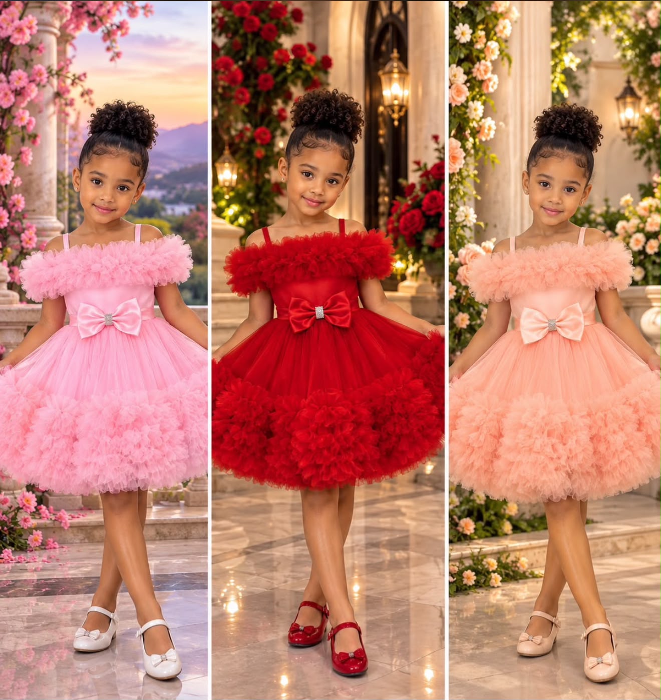 Bow Ruffle Dress — 3 Colours